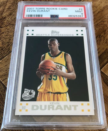 Kevin Durant 2007 Topps #2 PSA 9 Mint Rookie Rookie