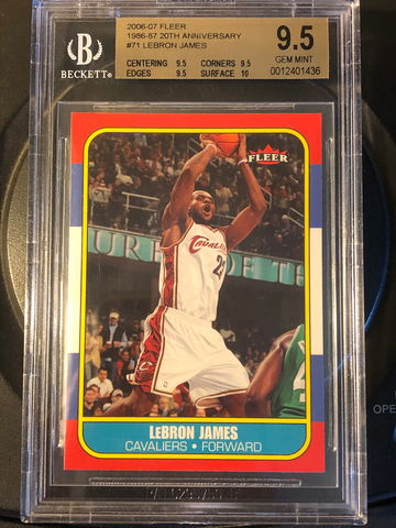 2006-07 Lebron James Fleer 1986-87 Retro 20th Anniversary #71 BGS 9.5 Cavs LA Lakers 