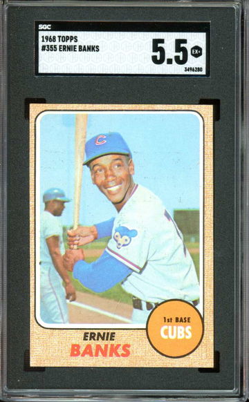 1968 Topps #355 Ernie Banks Cubs a HOF SGC 5.5 EX+