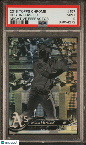 2018 Topps Chrome Dustin Fowler #157 Negative Refractor PSA 9