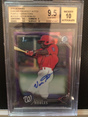 2016 bowman chrome victor Robles auto purple /250