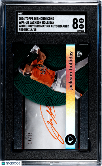 2024 Topps Diamond Icons Jackson Holliday #WPA-JH White Polychromatink Autograph Red Ink SGC 8