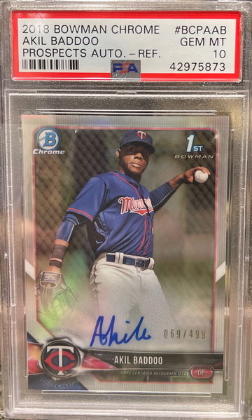 2018 Bowman Chrome Akil Baddoo Refractor /499