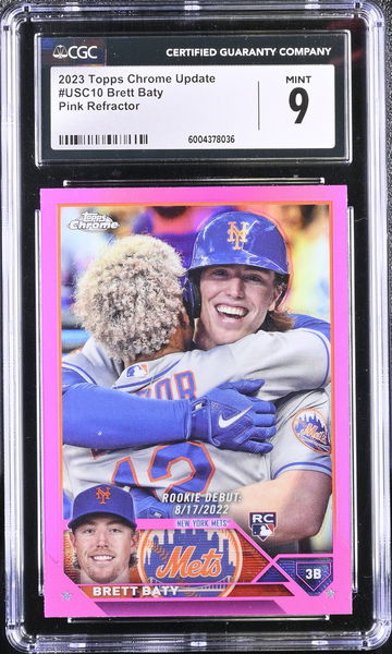 2023 TOPPS BRETT BATY PINK REFRACTOR #USC10 CGC 9