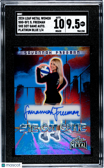 2024 Leaf Metal Women Of Sport Savannah Freeman #SGG-SF1 She Got Game Autograph Platinum Blue SGC 9.5 Auto 10