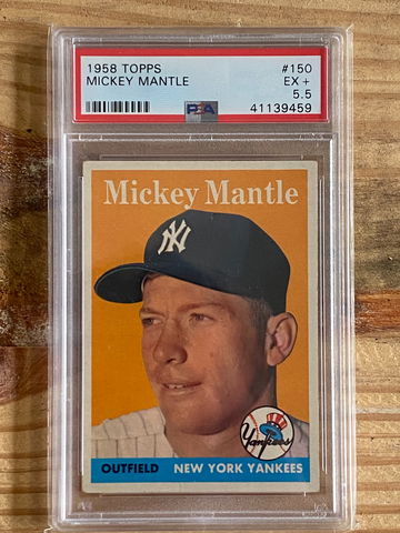 Centered 1958 Topps Mickey Mantle PSA 5.5