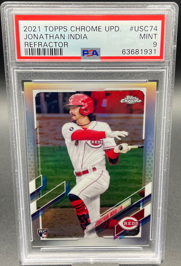 2021 Topps Chrome Update Jonathan India RC Refractor /250 PSA 9 Mint