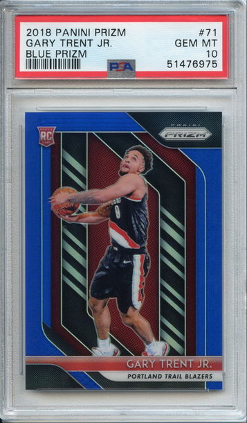 Gary Trent Jr. 2018 Prizm Blue Rookie /199 PSA 10
