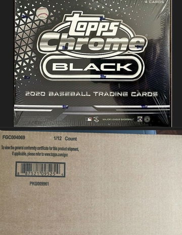 2020 Topps Chrome Black Baseball Hobby 12-Box Case