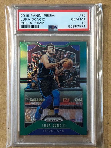 2019 Panini Prizm Luka Doncic Green Prizm #75 PSA 10