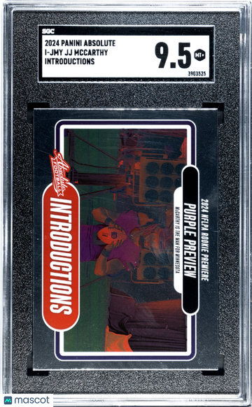 2024 Panini Absolute JJ Mccarthy #I-JMY Introductions SGC 9.5