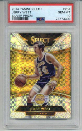 2014 PANINI SELECT SILVER PRIZM #254 JERRY WEST LAKERS PSA 10 LOW POP