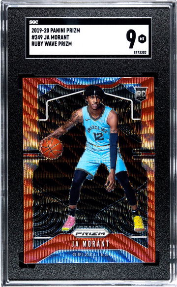 2019 Prizm #249 Ja Morant Ruby Wave Prizm SGC 9