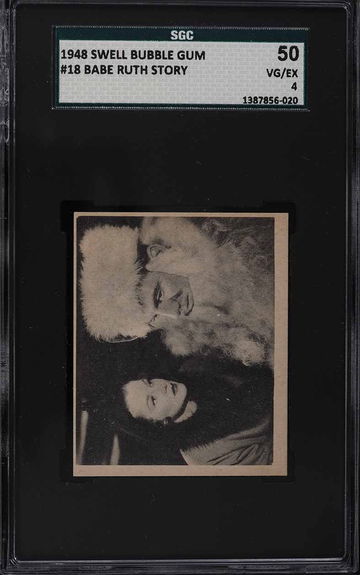 1948 Swell Bubble Gum Baseball Babe Ruth Story #18 SGC 4