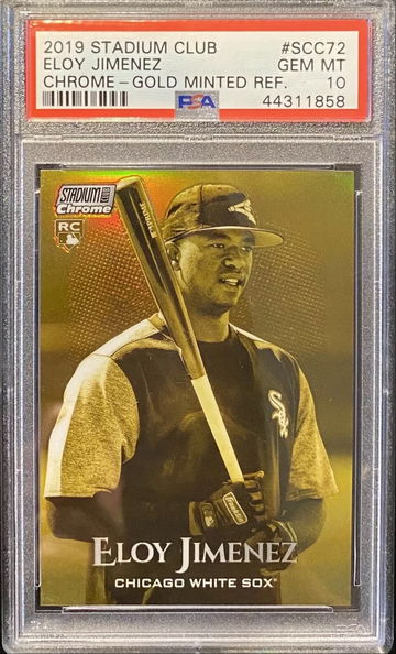 2019 Stadium Club Eloy Jimenez Gold Minted Refractor SSP PSA 10 ( POP 1 )