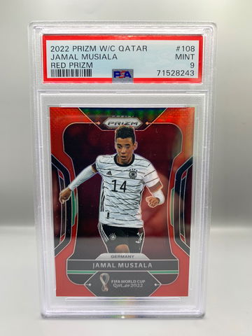 2022 Prizm Jamal Musiala Red 108 PSA 9