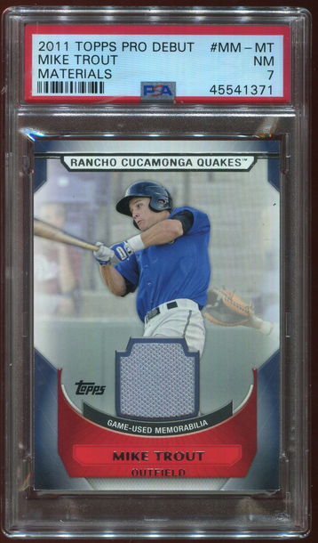 2011 Topps Pro Debut Materials #MM-MT Mike Trout PSA 7 NM