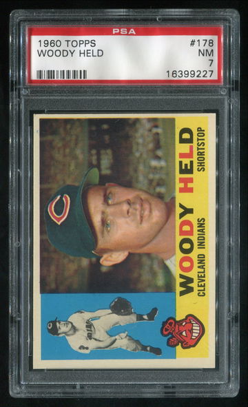 1960 TOPPS #178 WOODY HELD PSA 7