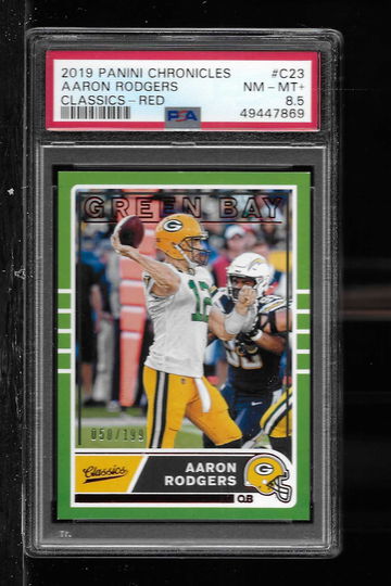 2020 PANINI CHRONICLES AARON RODGERS CLASSICS RED PSA 8.5