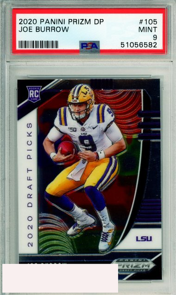 2020 PANINI PRIZM DRAFT PICKS JOE BURROW #105 ROOKIE BENGALS PSA MINT 9