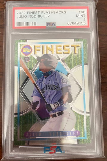 2022 Topps Finest Flashbacks Julio Rodriguez Rookie Card Mariners RC Mint PSA 9