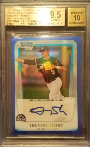 2011 Bowman Chrome Trevor Story blue refractor auto 