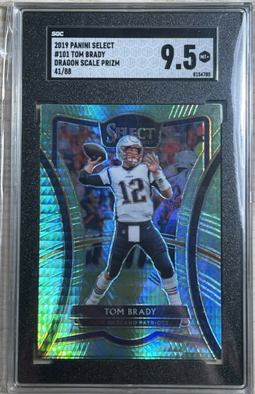 Tom Brady #/88 SP 2019 Select Premier Level DRAGON SCALE Prizm #101 SGC 9.5 MT+