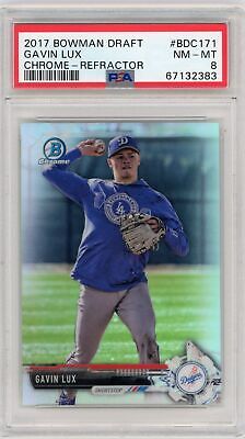 2017 BOWMAN DRAFT GAVIN LUX #BDC171 - CHROME-REFRACTOR - PSA 8