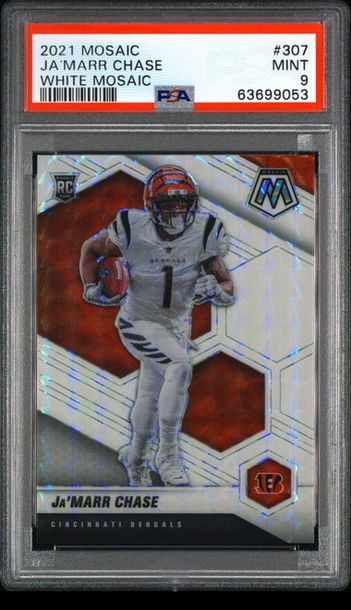 2021 JA'MARR CHASE WHITE MOSAIC /25 PSA 9