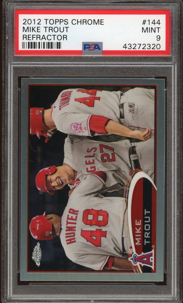2012 Topps Chrome Refractor #144 Mike Trout PSA Mint 9