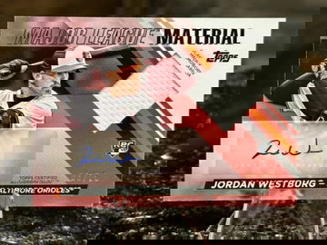 2024 Topps Update JORDAN WESTBURG RC #/25 RELIC AUTO Red Major League Material