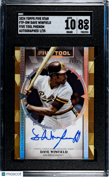 2024 Topps Five Star Dave Winfield #FTP-DW Tool Phenom Autograph SGC 8 Auto 10