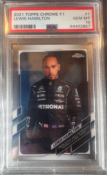 2021 Topps Chrome Formula 1 Lewis Hamilton Base Portrait #1 PSA 10 gem Mint F1