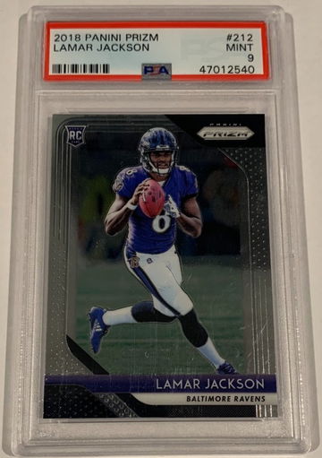 2018 Panini Prizm Lamar Jackson Rookie #212 PSA 9