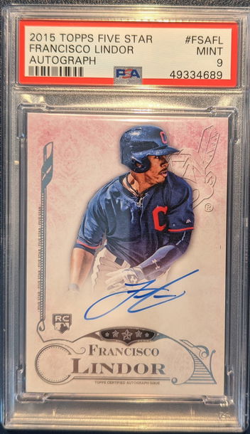2015 Topps Five Star Francisco Lindor Autograph PSA 9