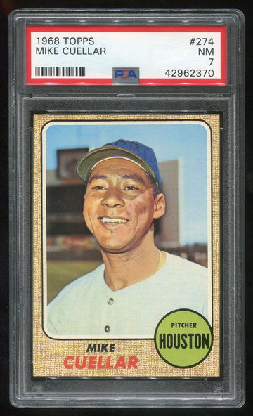 1968 TOPPS #274 MIKE CUELLAR PSA 7
