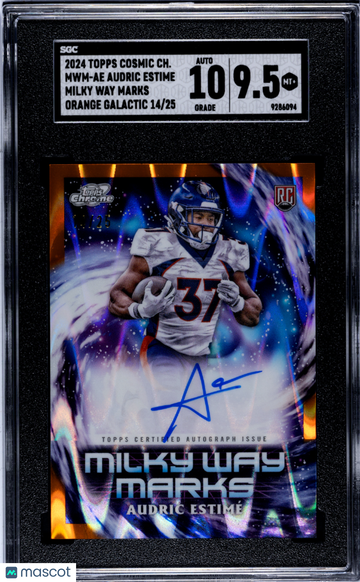 2024 Topps Cosmic Chrome Audric Estime #MWM-AE Milky Way Marks Orange Galactic Refractor SGC 9.5 Auto 10