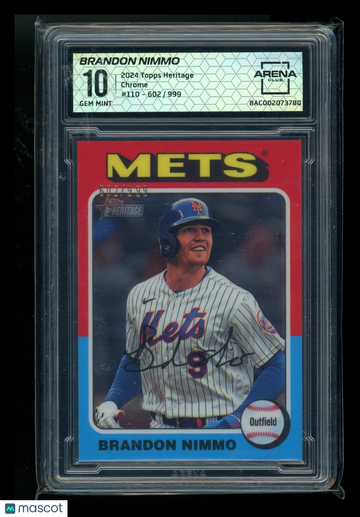2024 Topps Heritage Chrome Brandon Nimmo #110 /999 Arena Club 10
