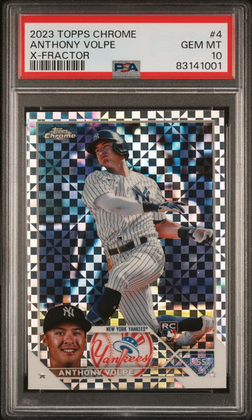 2023 Topps Chrome X-Fractor Anthony Volpe #4 PSA 10