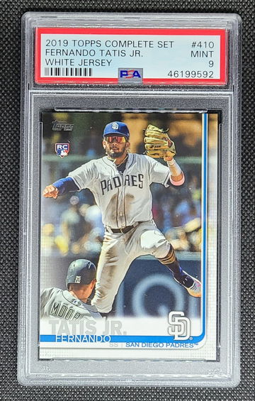 2019 Topps Complete Set #410 Fernando Tatis Jr. White Jersey PSA 9 Mint