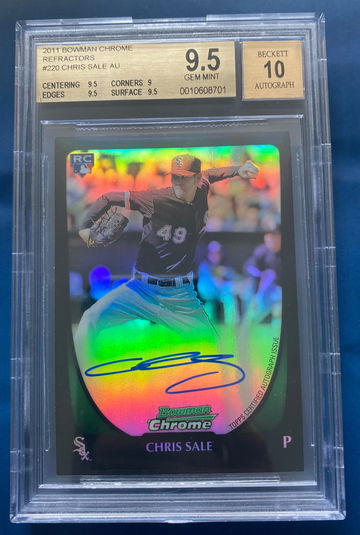 2011 Bowman Chrome Refractor Chris Sale rookie auto #220 BGS 9.5 10