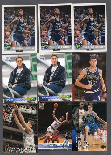 Lot of (20) Christian Laettner Basketball Cards Includes Rookies RC