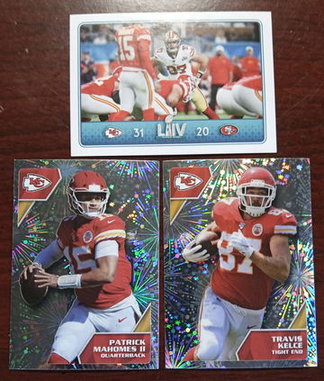 Mahomes/Kelce fireworks sticker and SB sticker