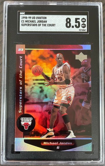1998-99 Upper Deck Ovation Superstars of the Court #C1 Michael Jordan SGC 9