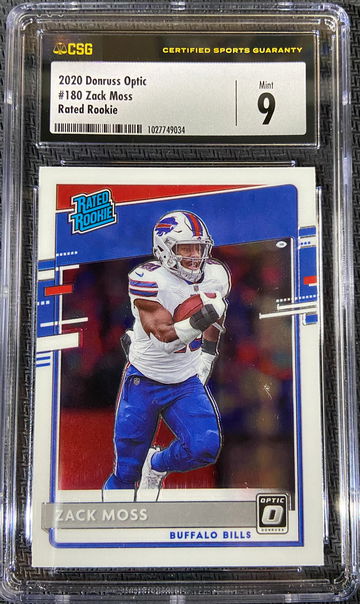 2020 Donruss Optic Rated Rookie Zach Moss CSG 9 MINT 