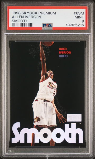 1998 SKYBOX ALLEN IVERSON PREMIUM SILKY SMOOTH #6SM PSA 9 BK.C1.61