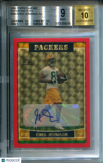 2006 Topps Chrome SuperFractors Greg Jennings #260 BGS 9 Auto 10