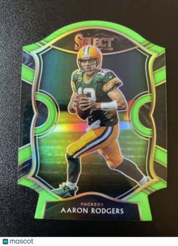 🔥2020 Select Neon Green Die Cut Aaron Rodgers PACKERS JETS PANINI PREMIER LEVEL