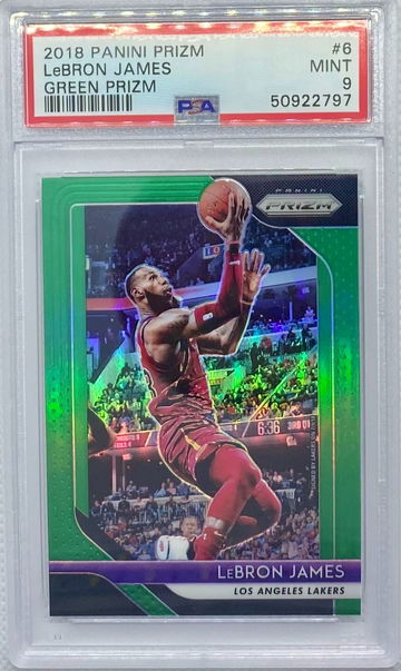 Lebron James Prizm 2018 Green PSA 9 Lakers