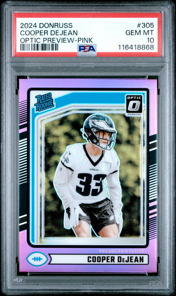 2024 Donruss Optic Rated Rookie Preview Pink Cooper Dejean #305 PSA 10